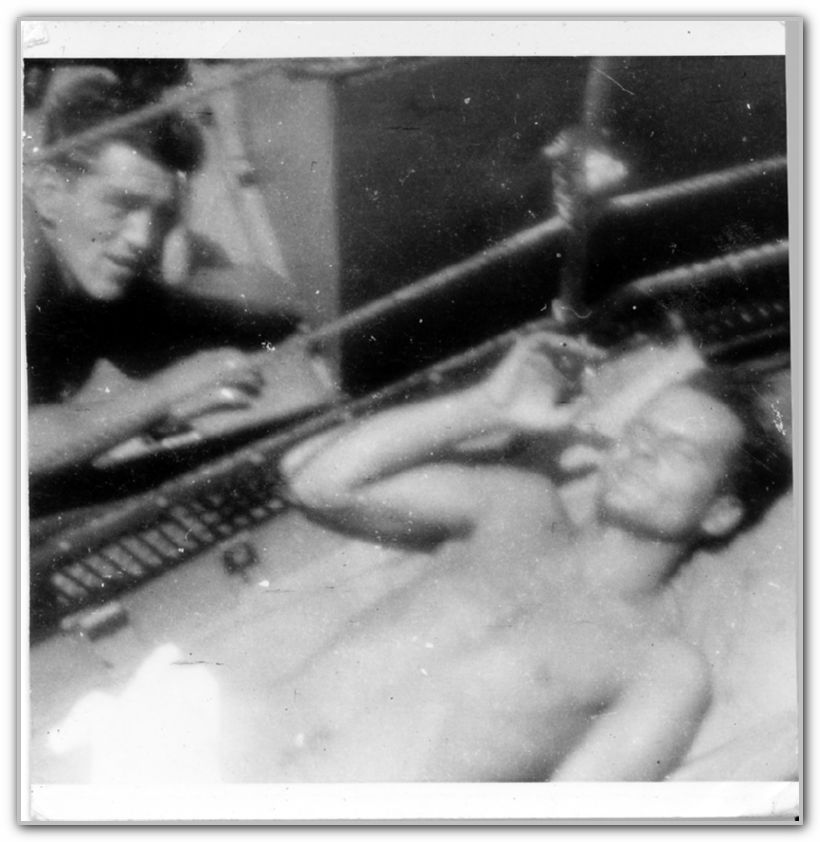 Dad sunbaking during the war